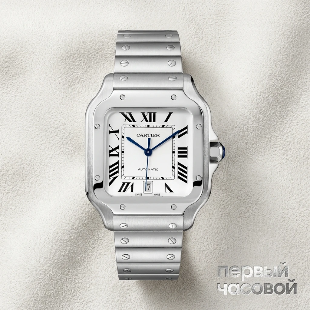 Купить элитные часы Cartier Santos De Cartier Large Model White Dial WSSA0018: в наличии в Москве!