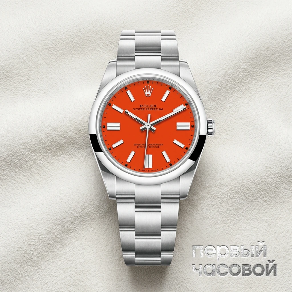 Купить элитные часы Rolex Oyster Perpetual 41 mm Coral Red Dial 124300: в наличии в Москве!