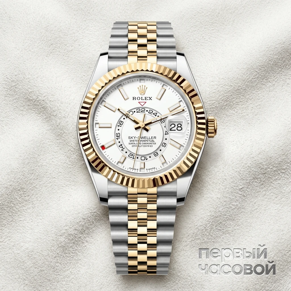 Купить элитные часы Rolex Sky-Dweller 42Mm Steel And Yellow White Dial 336933: в наличии в Москве!
