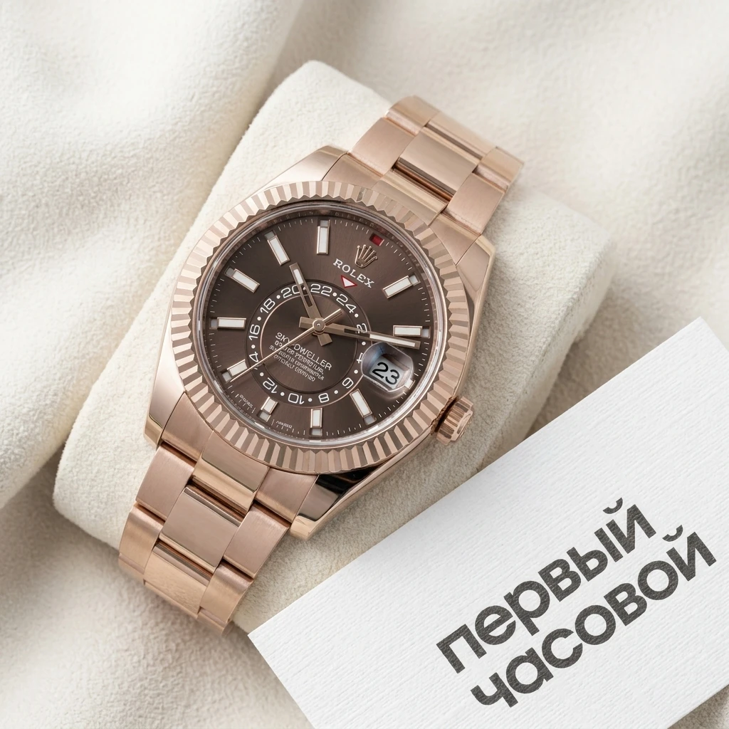 Купить элитные часы Rolex Sky-Dweller Everose Gold Chocolate Brown Dial  336935: в наличии в Москве!