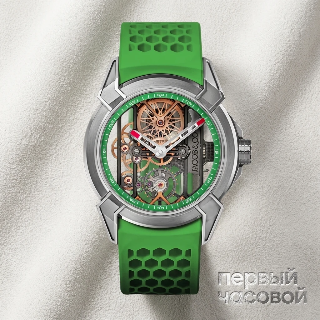 Купить элитные часы Jacob &amp; Co Epic X Skeleton Titanium Green EX110.20.AA.AC.A: в наличии в Москве!