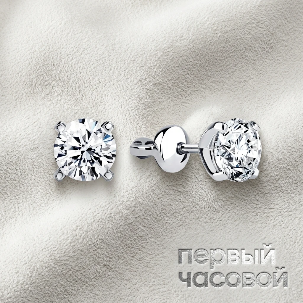 Купить украшение Studio jewelry Серьги 0,70/0,71 ct. K/VS2 (Round Diamonds) : в наличии в Москве!