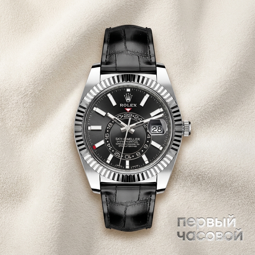 Rolex Sky-Dweller White Gold Leather Strap