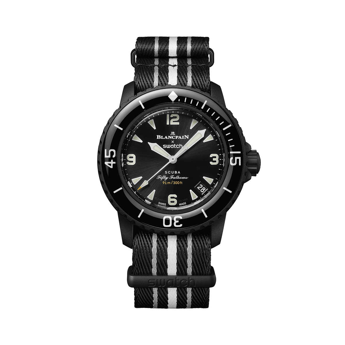 Купить элитные часы Blancpain Swatch Scuba Fifty Fathoms Ocean of Storms SO35B400: в наличии в Москве!