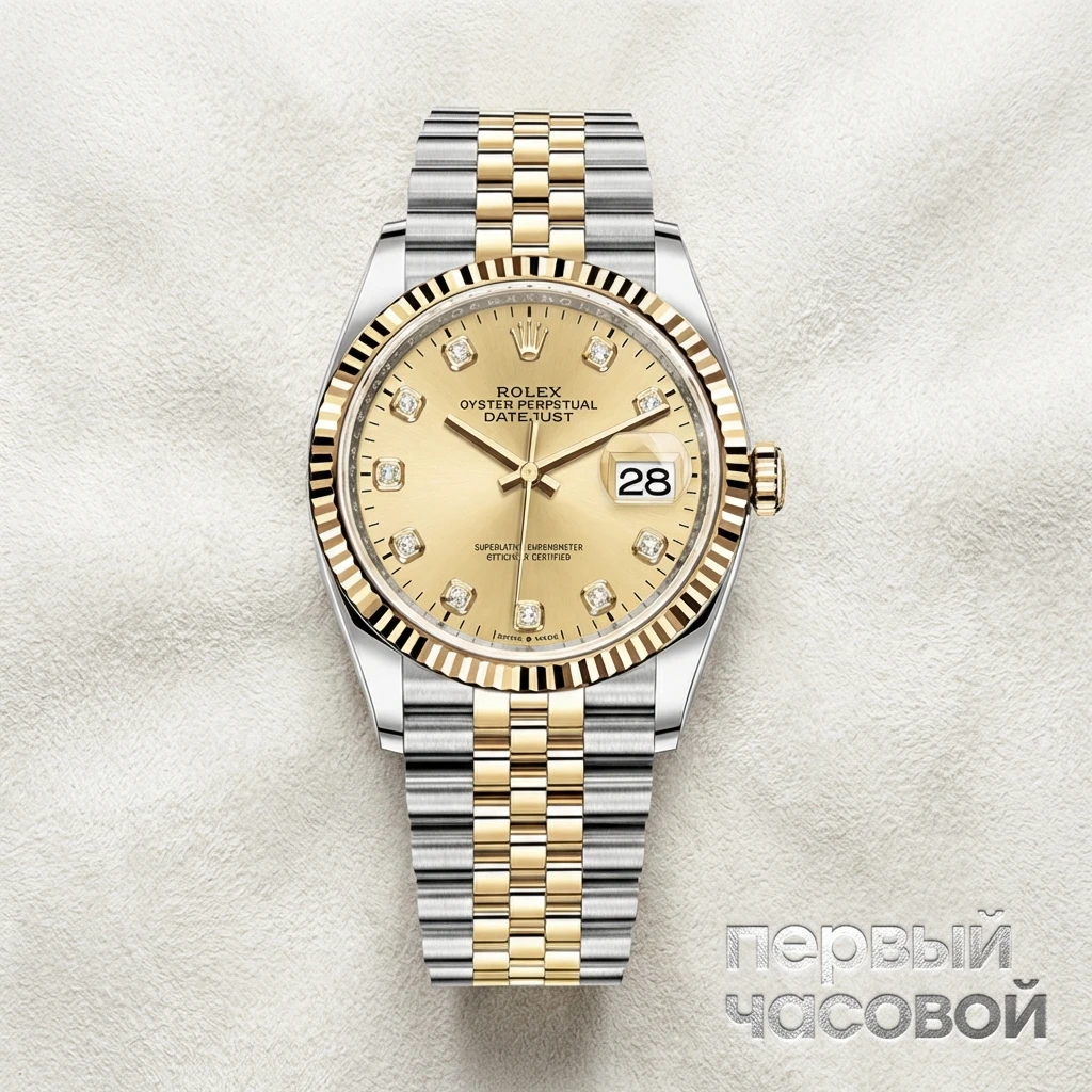 Rolex Datejust 36Mm Steel & Yellow Gold Motif Dial Diamond Index 126233