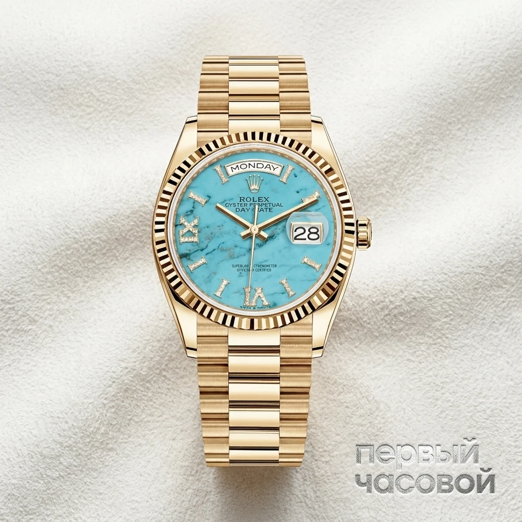 Купить элитные часы Rolex Day-Date 36Mm Yellow Gold Turquoise Dial 128238: в наличии в Москве!