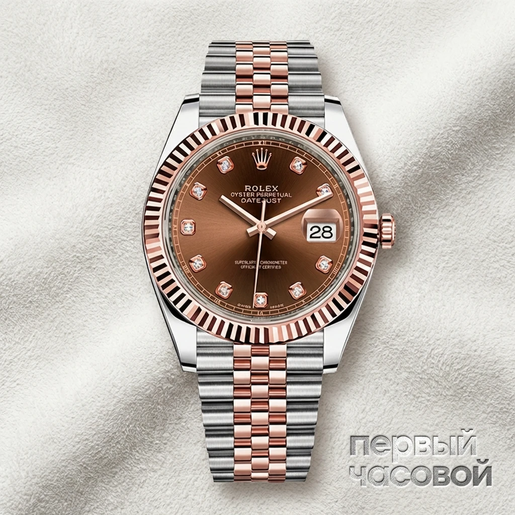 Купить элитные часы Rolex Datejust 41mm Steel Rose Gold Chocolate Dial with Diamonds 126331: в наличии в Москве!