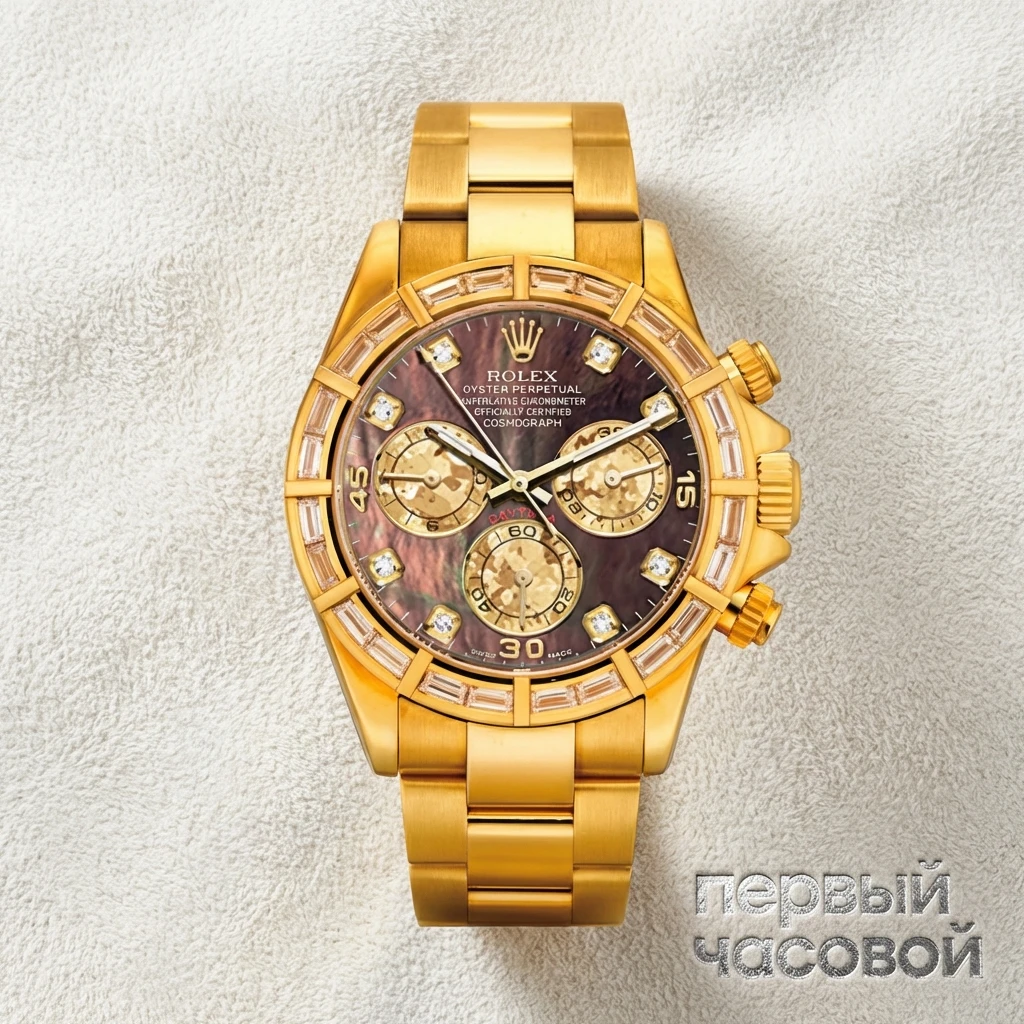 Купить элитные часы Rolex Cosmograph Daytona 40mm Yellow Gold MOP Dial Baguette Diamonds 116508: в наличии в Москве!