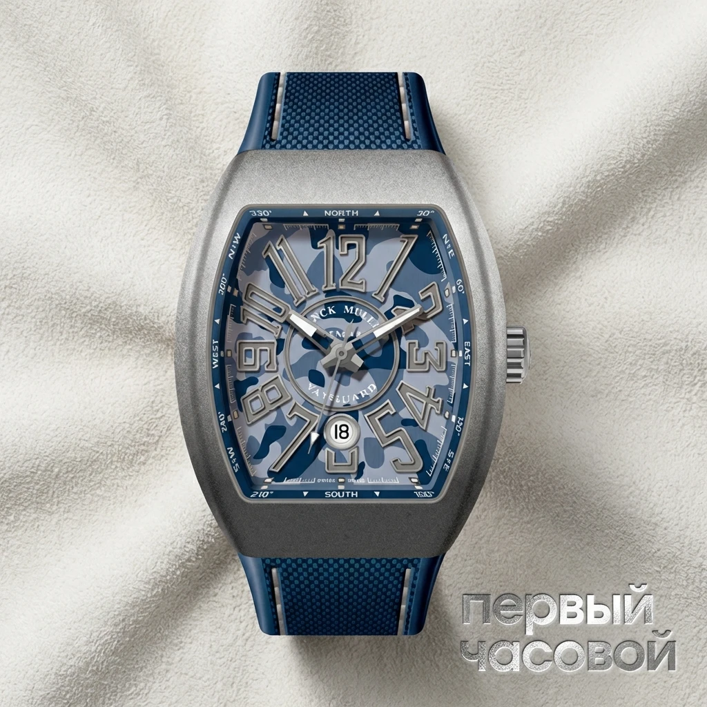 Franck Muller Mens Collection Vanguard Yachting Camo V 45 SC DT TT CAMOU MC BL