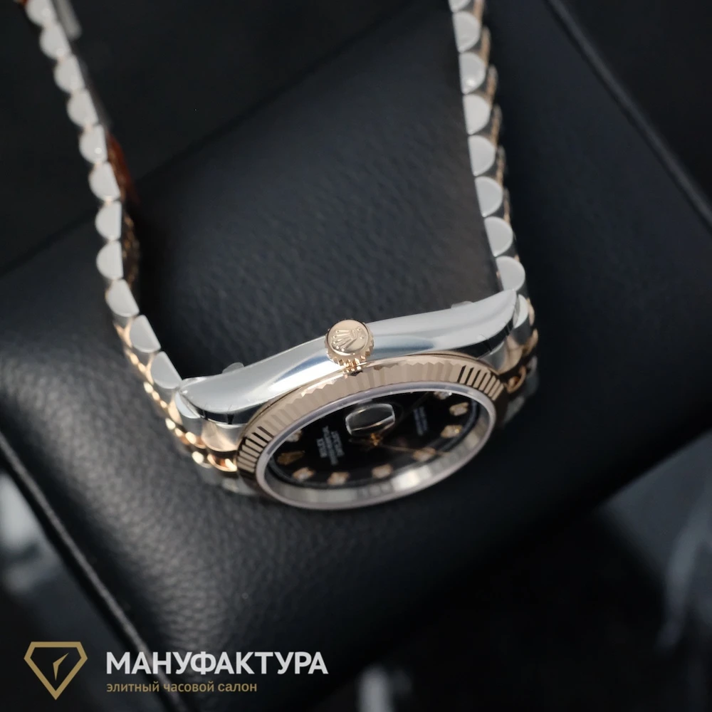 Купить элитные часы Rolex Datejust 36mm Steel and Everose Gold Black Motif Dial Diamonds 126231: в наличии в Москве!