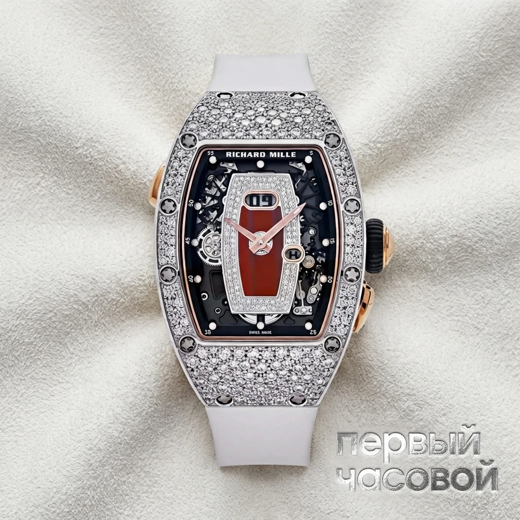 Купить элитные часы Richard Mille Rm037 White Gold Snow Diamond Set RM37: в наличии в Москве!