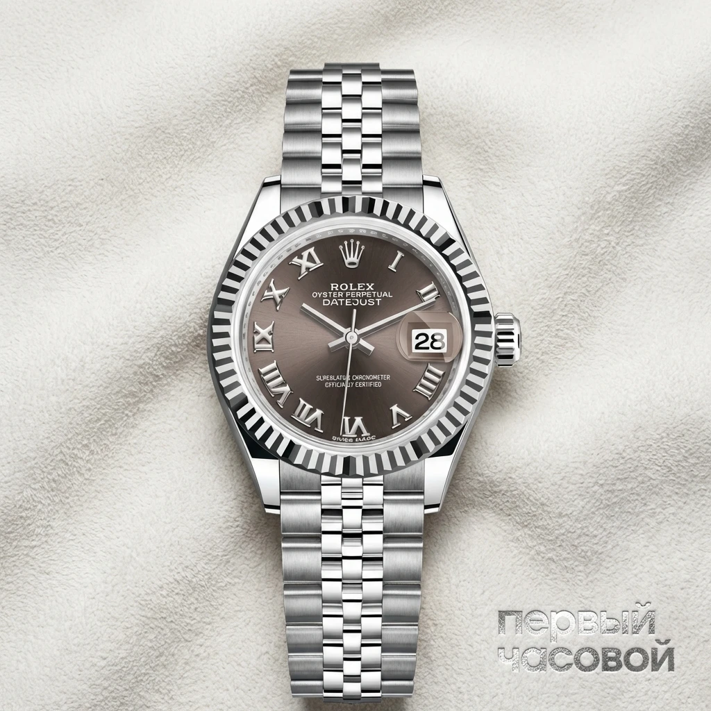 Rolex Lady-Datejust 28 Oyster Dark Grey Dial 279174