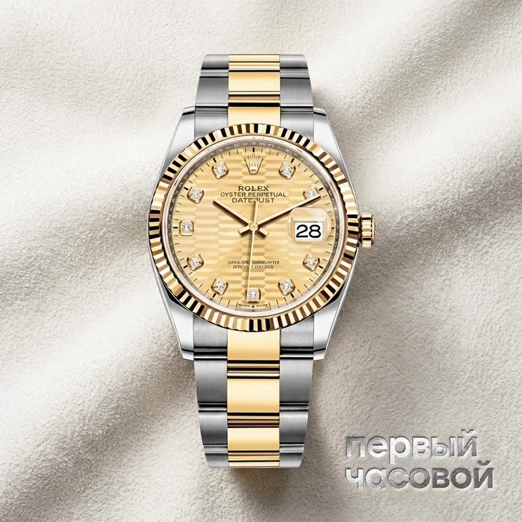 Rolex Datejust Champagne Fluted Motif Dial And Diamonds 126233