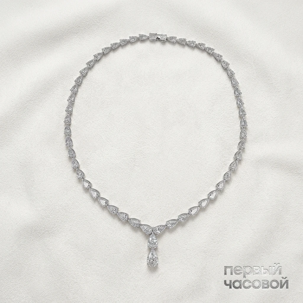 Купить украшение Studio jewelry Колье с бриллиантами 28,58 ct. E-G/VVS-VS "Pear Shaped" : в наличии в Москве!