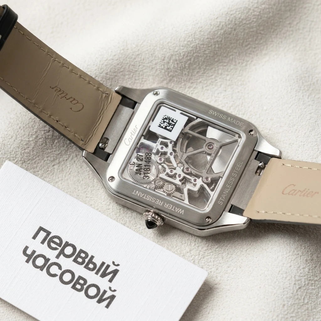 Купить элитные часы Cartier SANTOS-DUMONT SKELETON WATCH EQUIPPED WITH A MICRO-ROTOR WHSA0032: в наличии в Москве!