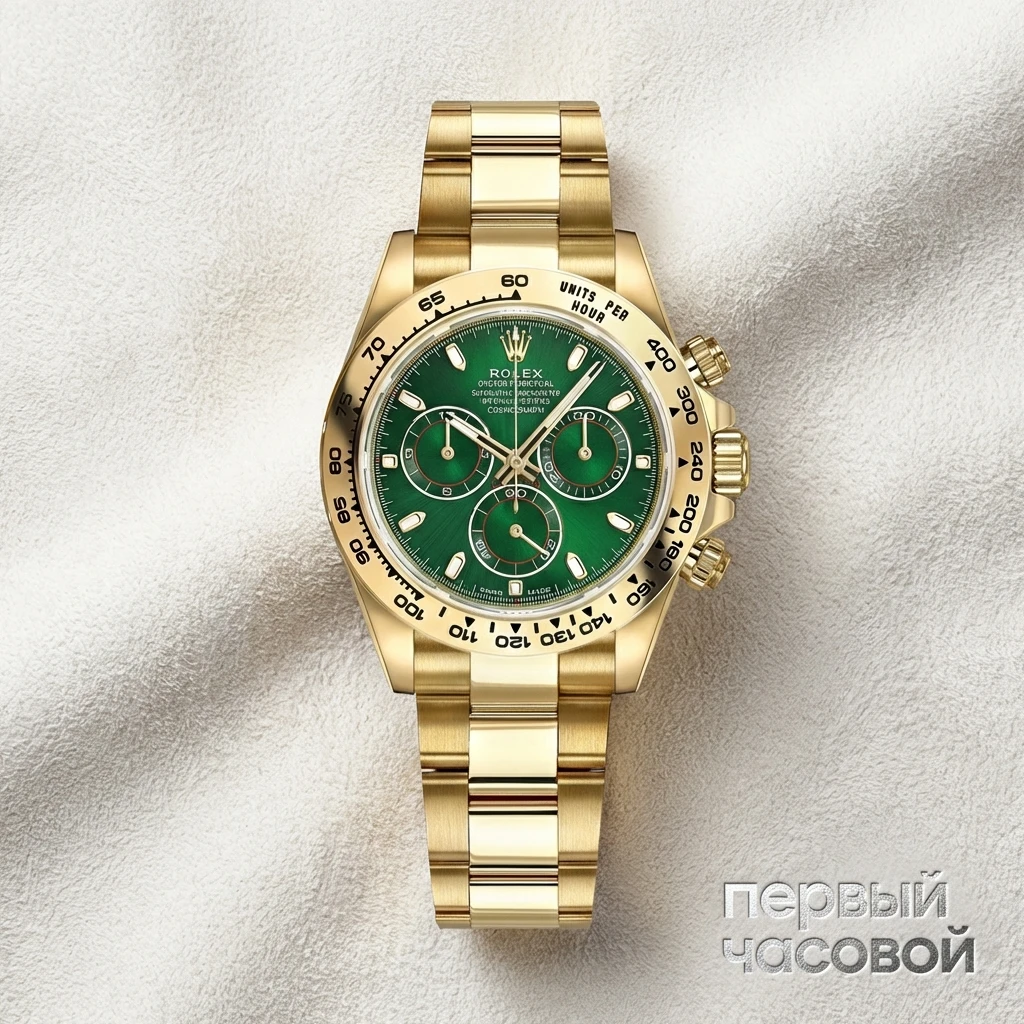 Купить элитные часы Rolex Cosmograph Daytona 40mm Yellow Gold Green Dial 2022 Discontinued 116508-0013: в наличии в Москве!