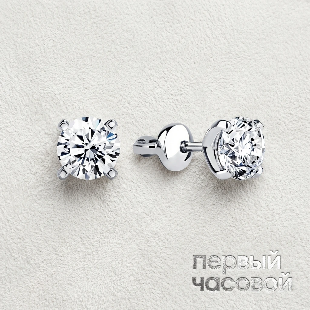 Купить украшение Studio jewelry Серьги 1,01/1,01 ct. J/VS2 (3 Excellent) Round Diamonds : в наличии в Москве!