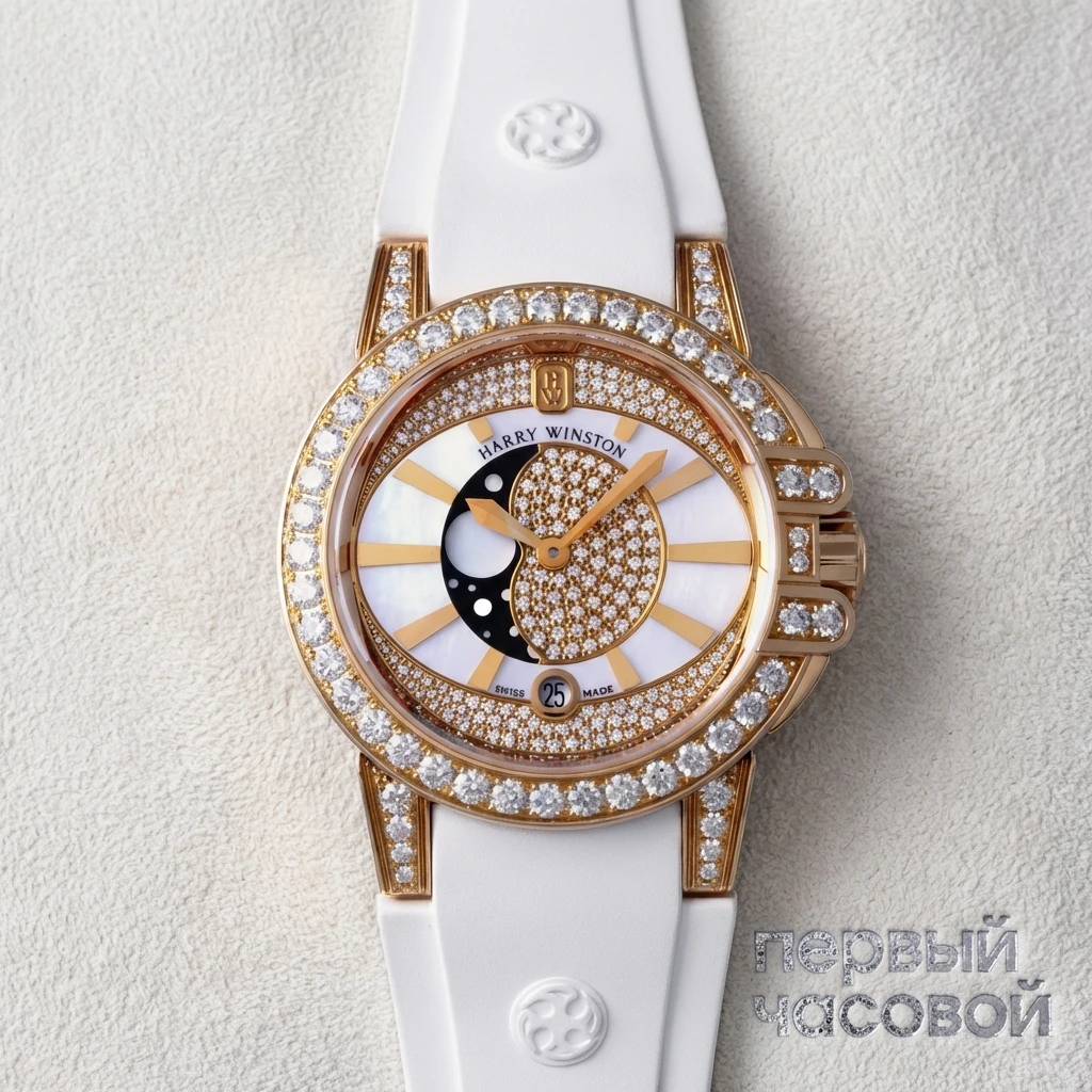 Купить элитные часы Harry Winston Ocean Lady Moon Phase OCEQMP36RR002: в наличии в Москве!
