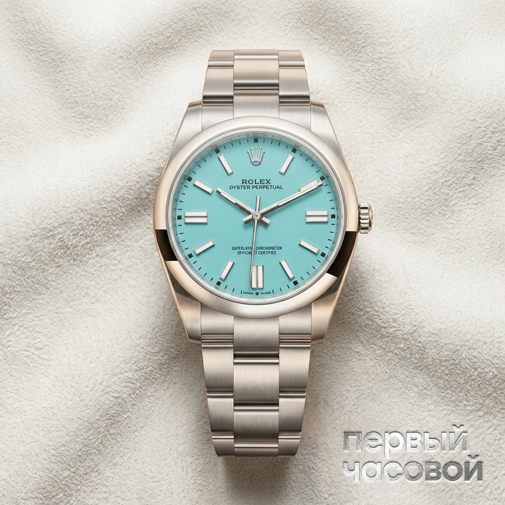 Rolex Oyster Perpetual 41 mm Turquoise Tiffany Custom Dial Custom 124300-0006 FIX