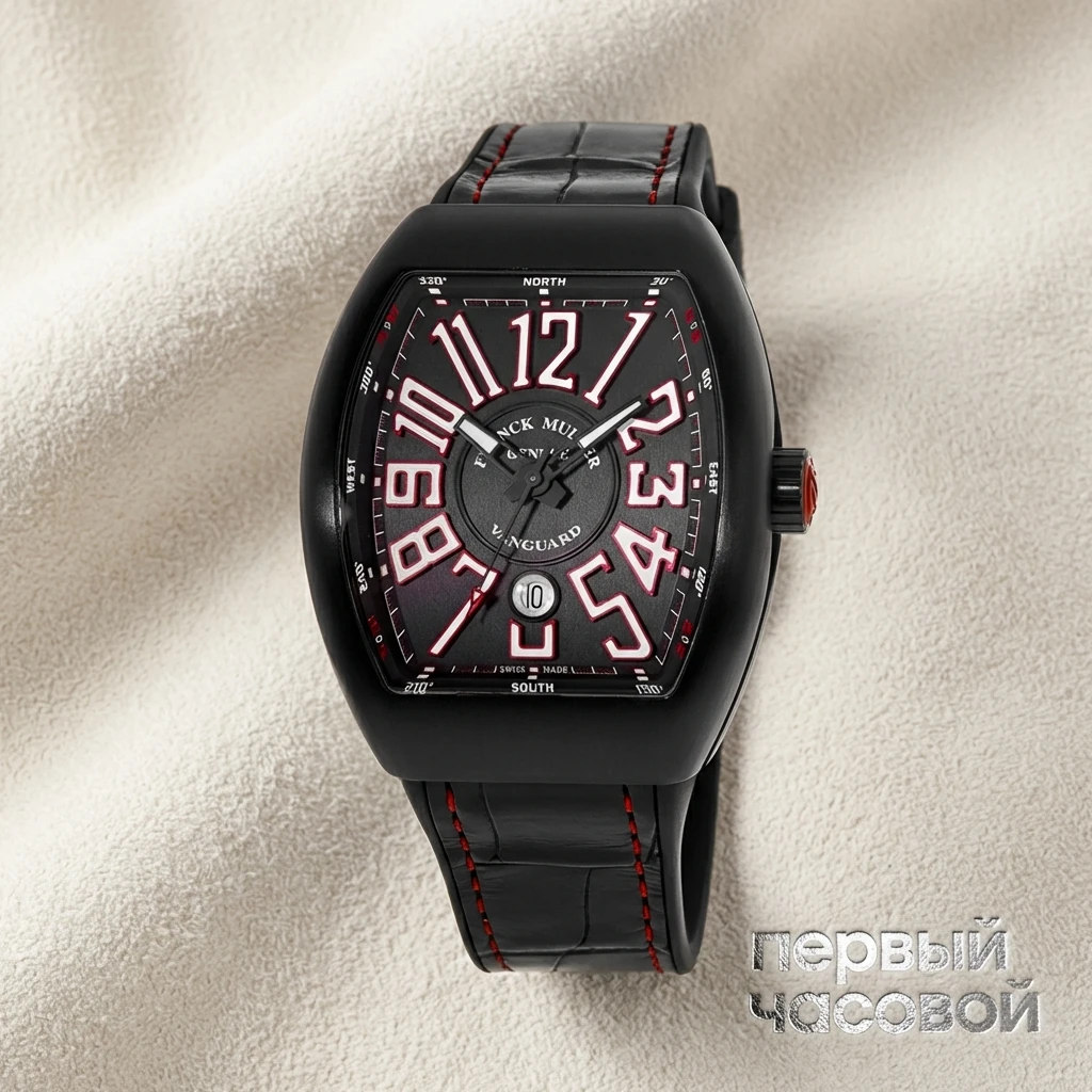 Franck Muller Vanguard Steel 45 mm Black Red V45 SC DT TT NR BR ER