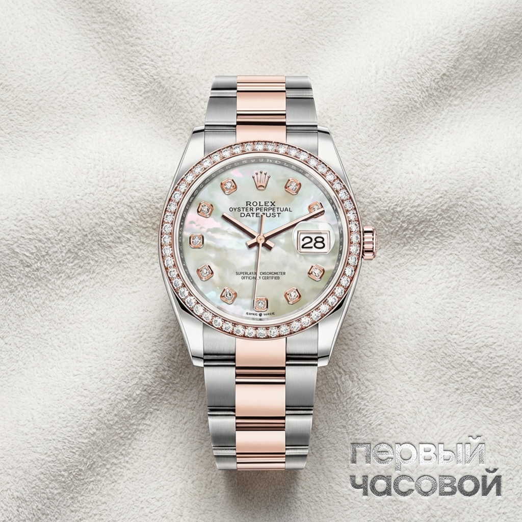 Rolex Datejust 36Mm Steel And Everose Gold Mop Dial Diamonds Fix Тюнинг