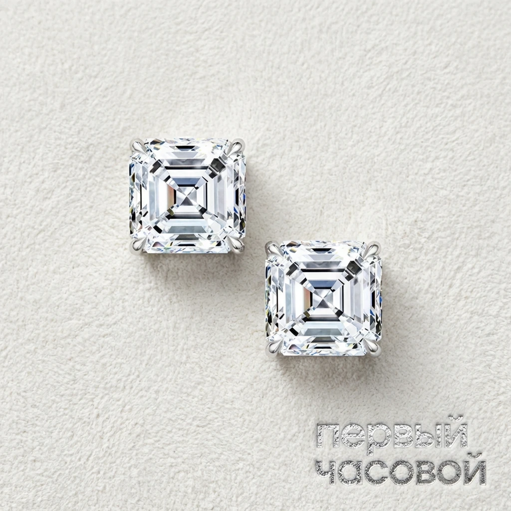 Купить украшение Studio jewelry Серьги 0,91/0,91 ct. I/VS1 (Asscher Cut) : в наличии в Москве!