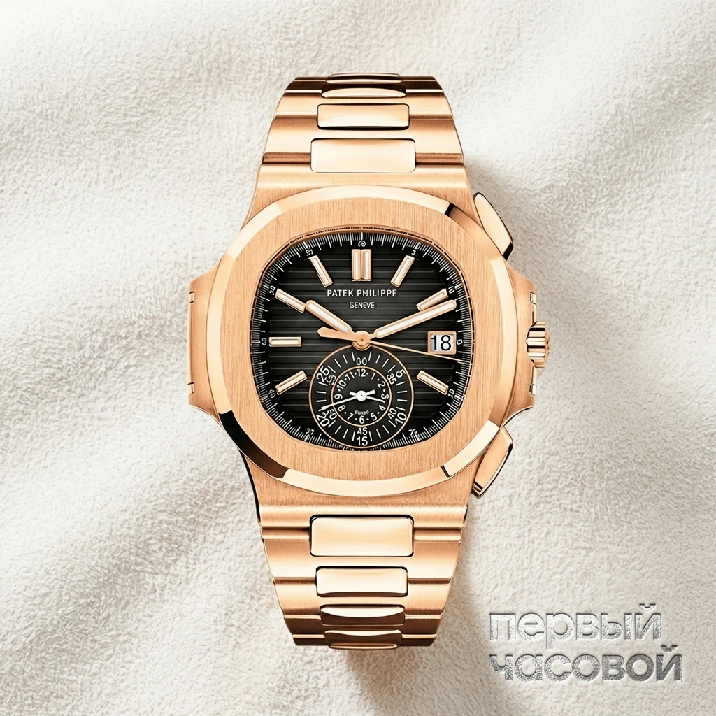 Купить элитные часы Patek Philippe Nautilus Chronograph Rose Gold  NEW BUCKLE 5980R/1R-001: в наличии в Москве!