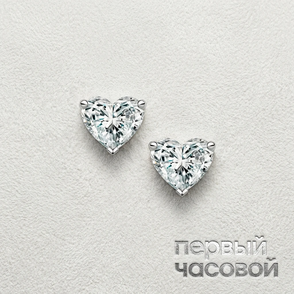 Купить украшение Studio jewelry Серьги 0,71/0,71 ct. H/VS1 "Heart Diamonds" : в наличии в Москве!