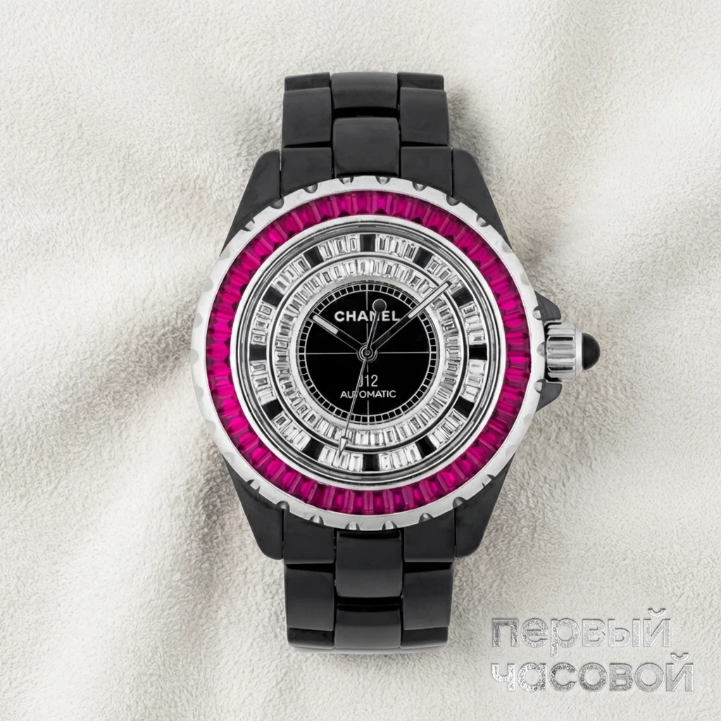 Купить элитные часы Chanel J12 Custom Diamonds and Ruby  H0685: в наличии в Москве!