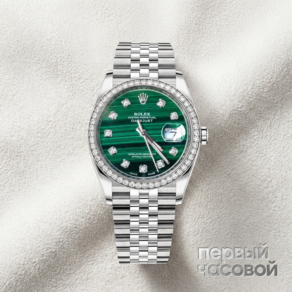 Rolex Datejust 36Mm Steel And Aftermarket Diamonds