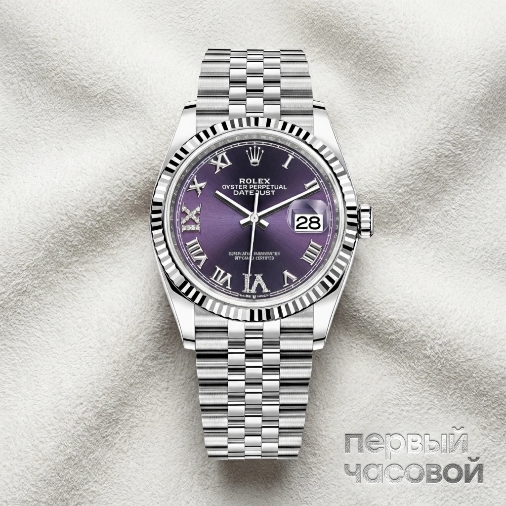 Rolex Datejust 36Mm Steel & White Gold Purple Dial 126234