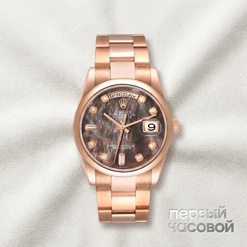 Rolex Day-Date Rose Gold Mop Diamond Dial