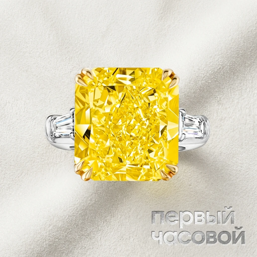 Купить украшение Studio jewelry Кольцо с бриллиантом 10,03 ct. Fancy Yellow/VVS2 : в наличии в Москве!