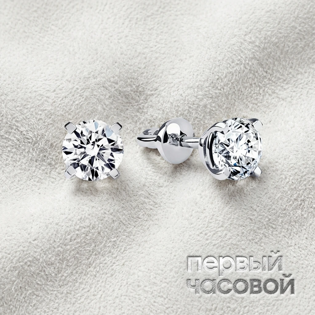 Купить украшение Studio jewelry Серьги 0,50/0,50 ct. I/VS1 (Round Diamonds) : в наличии в Москве!