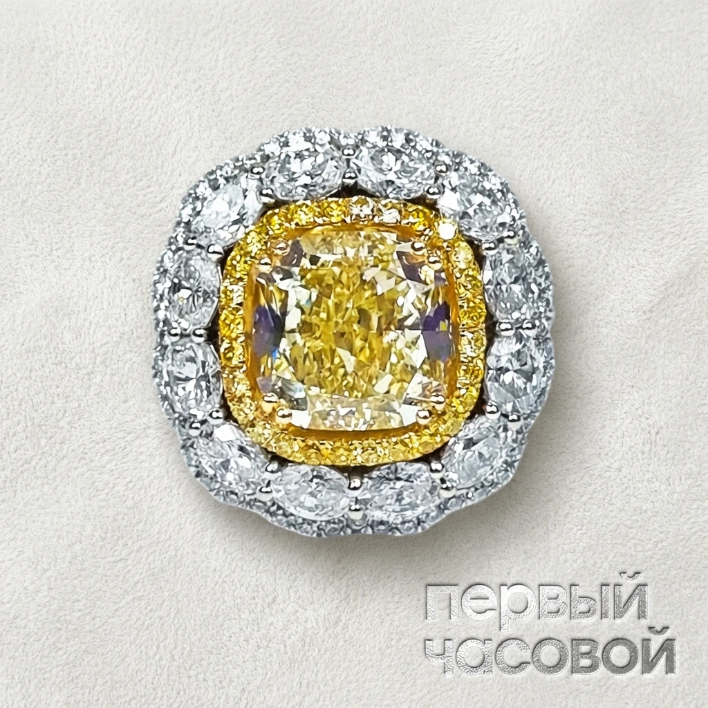 Купить украшение Studio jewelry Кольцо С Бриллиантом 5,10 Ct. Fancy Yellow : в наличии в Москве!