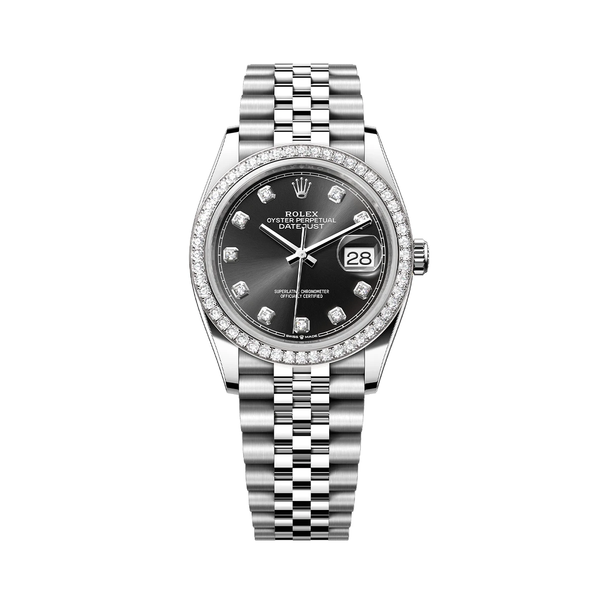 Купить элитные часы Rolex OYSTER PERPETUAL DATEJUST 36 Diamonds Bezel Black Dial 126284RBR: в наличии в Москве!
