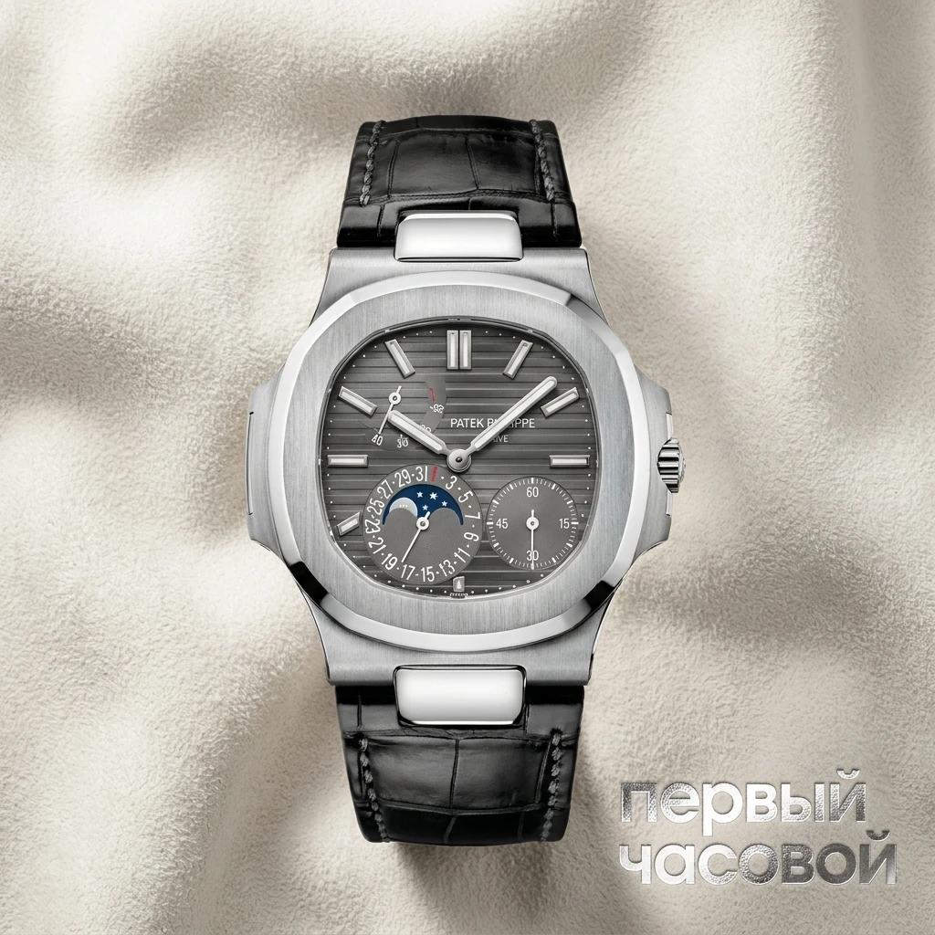 Купить элитные часы Patek Philippe Nautilus White Gold Moon Phases 5712G-001: в наличии в Москве!
