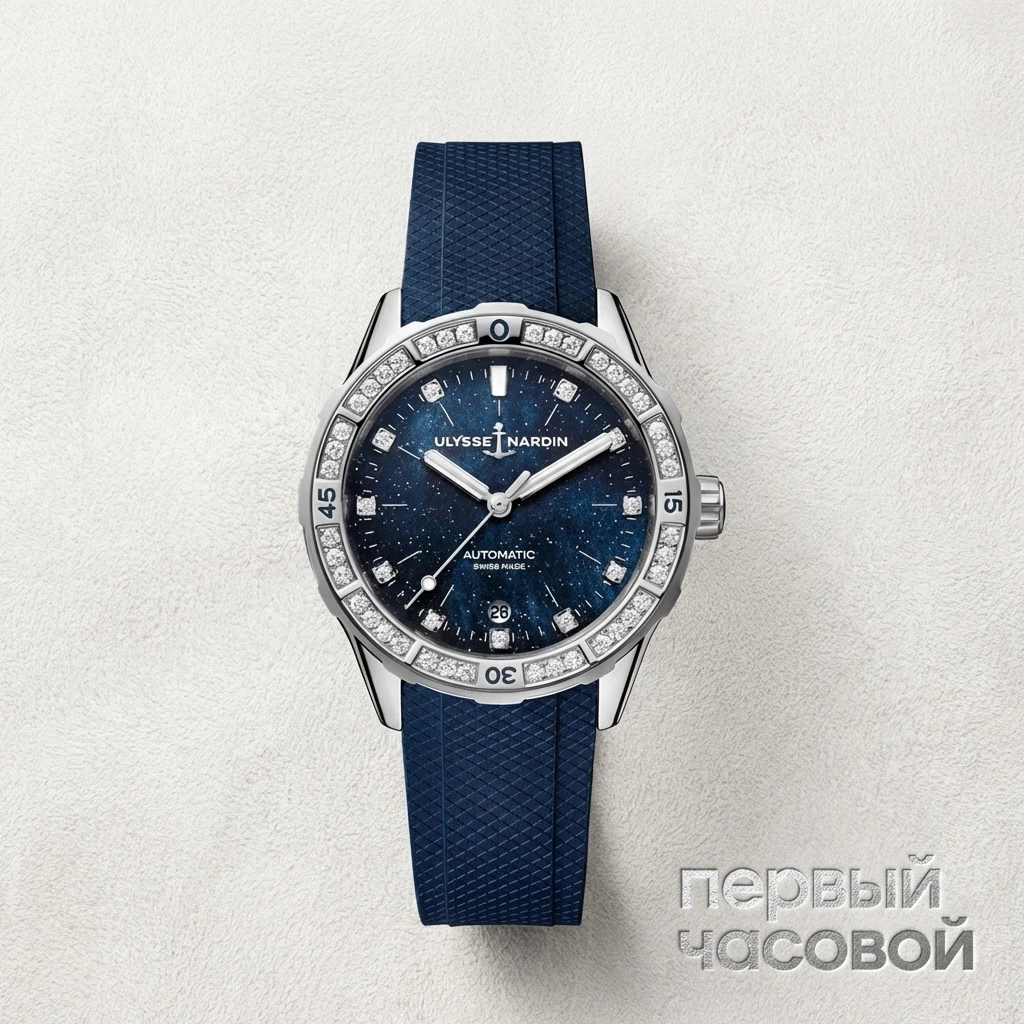 Купить элитные часы Ulysse N Lady Diver Starry Night  8163-182B1-3A/3A: в наличии в Москве!