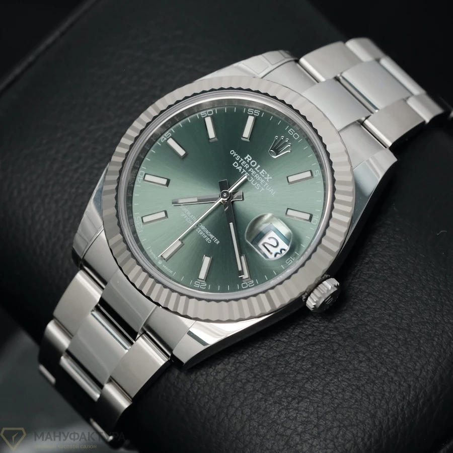 Купить элитные часы Rolex Datejust 41mm Steel &amp; White Gold Mint Green Dial 126334: в наличии в Москве!