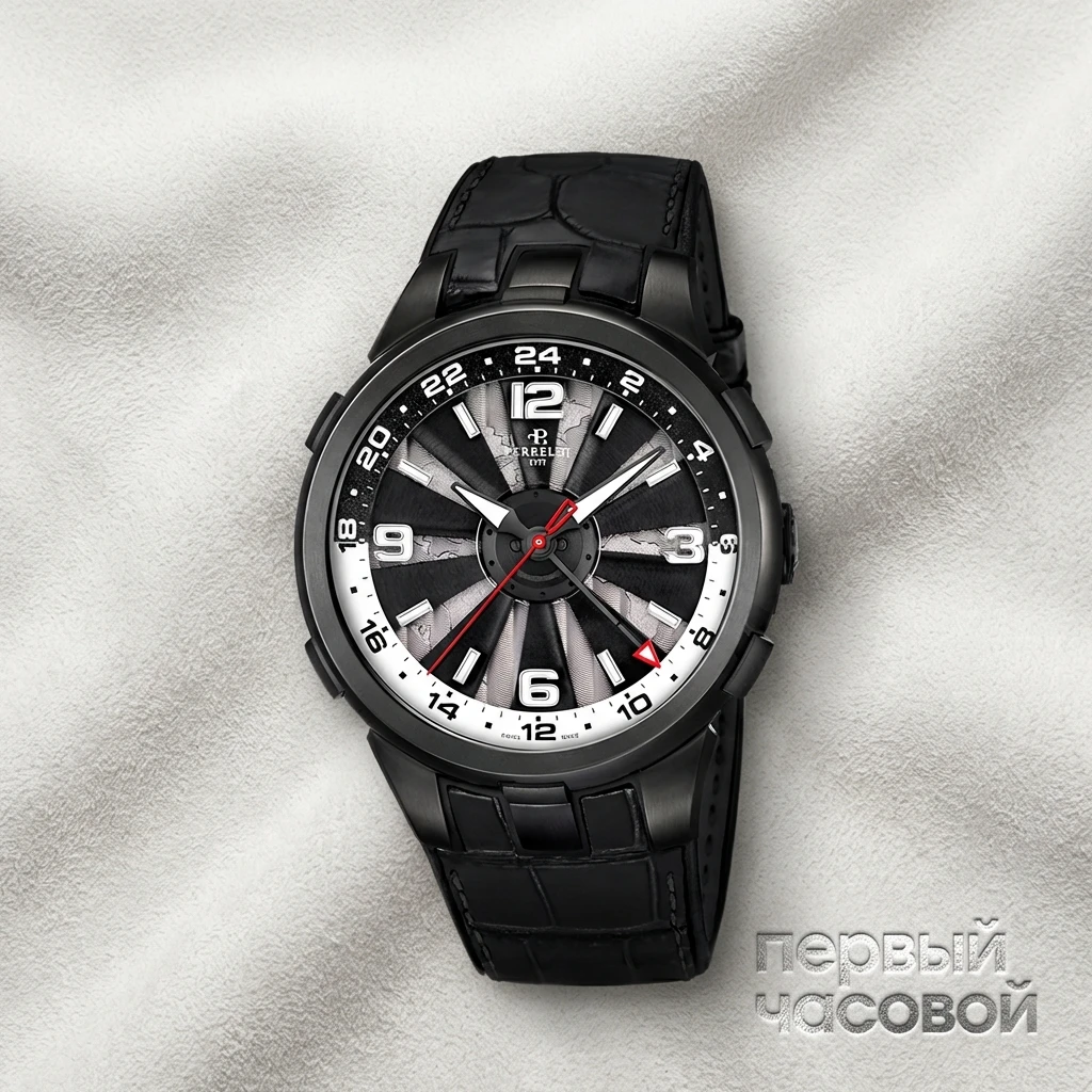 Купить элитные часы Perrelet Turbine Gmt Worldmap Black A1093/2A: в наличии в Москве!