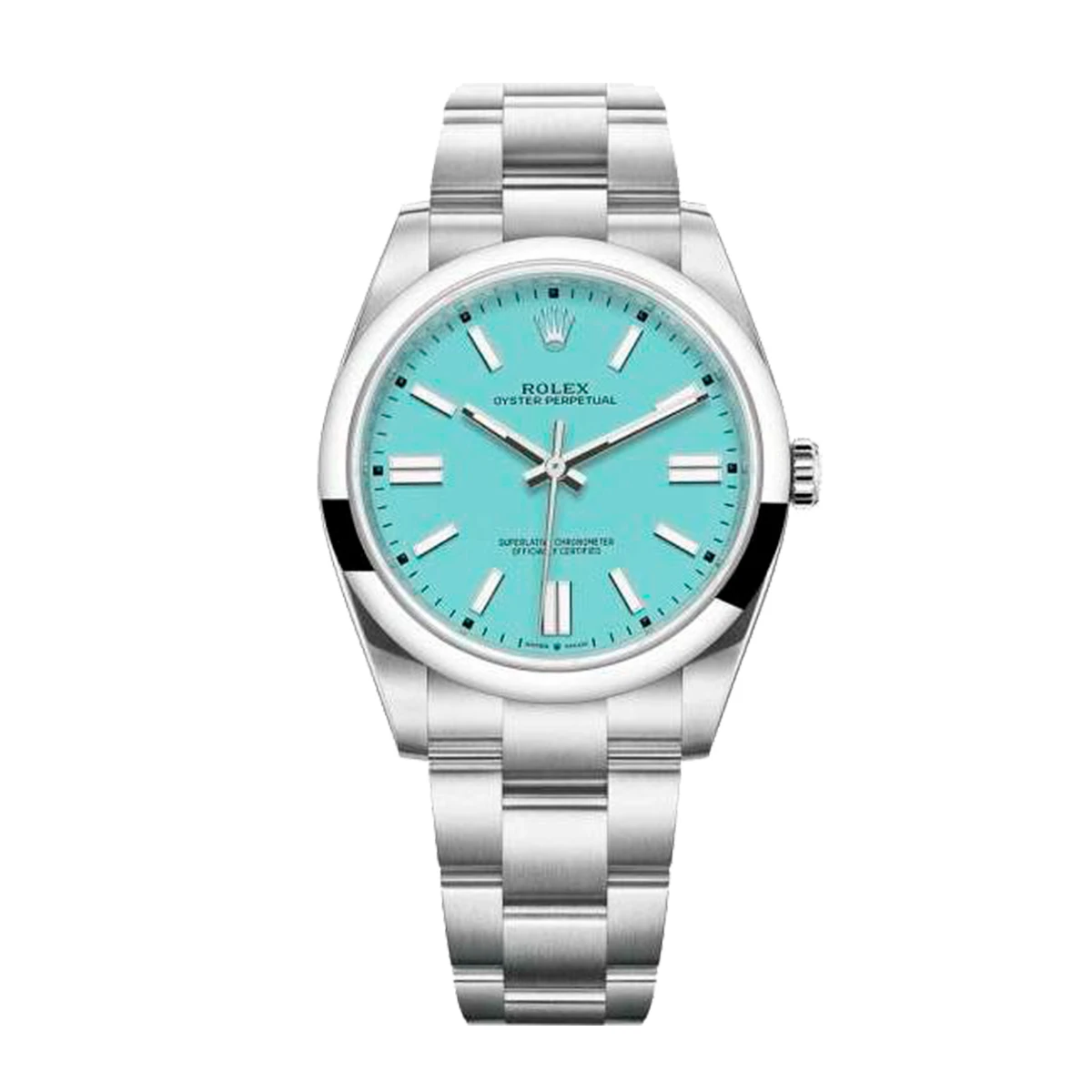 Купить элитные часы Rolex Oyster Perpetual 41 Mm Turquoise Tiffany Dial 124300: в наличии в Москве!