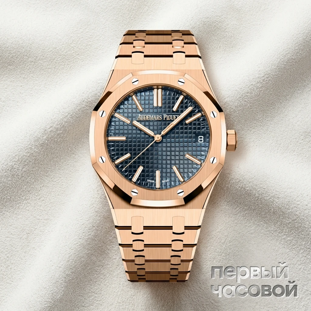 Купить элитные часы Audemars Piguet Royal Oak Selfwinding 50th Anniversary Rose Gold Blue Dial 15510OR.OO.D315CR.01 : в наличии в Москве!