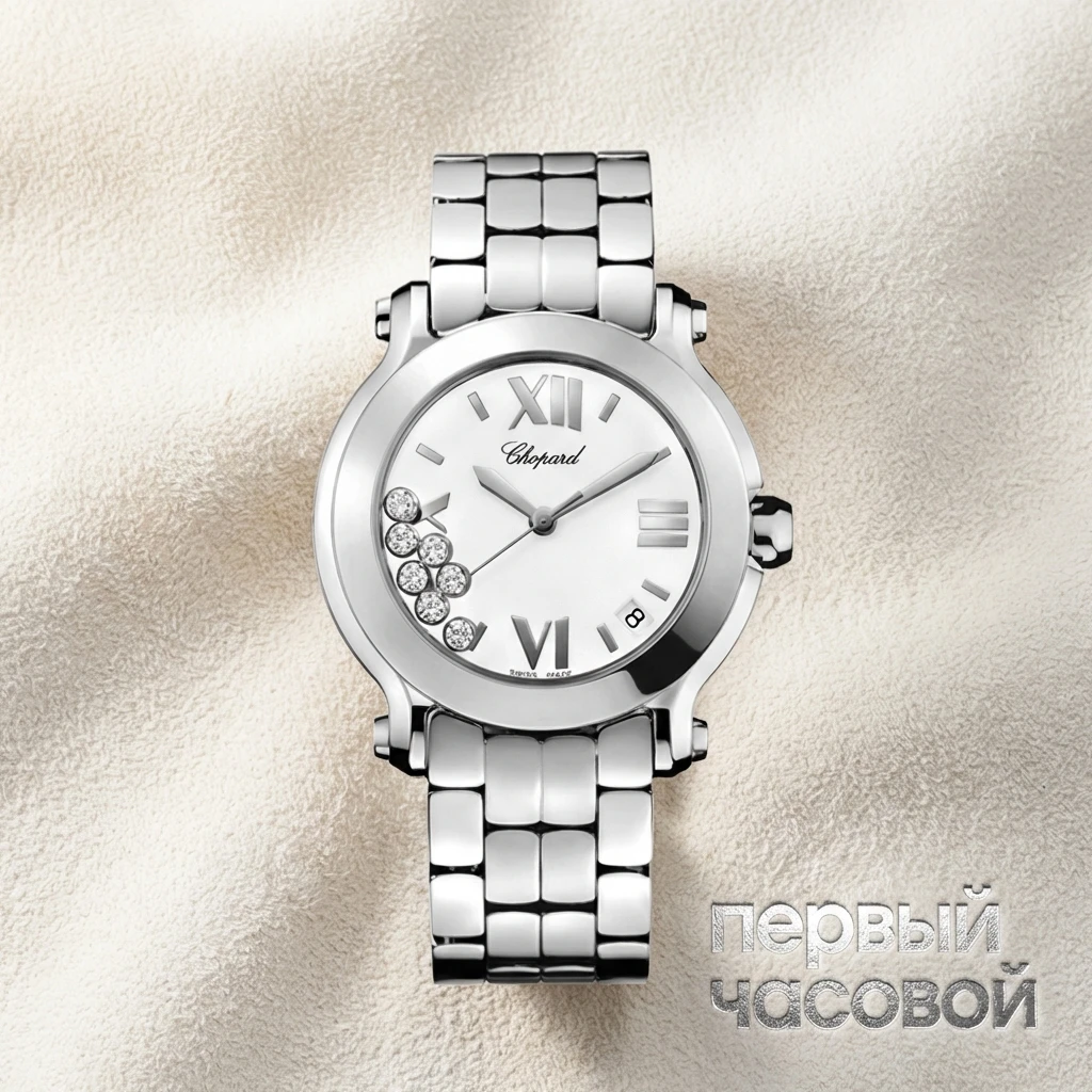 Купить элитные часы Chopard Happy Sport 36 Mm Steel And Diamonds 27-8477-3001: в наличии в Москве!
