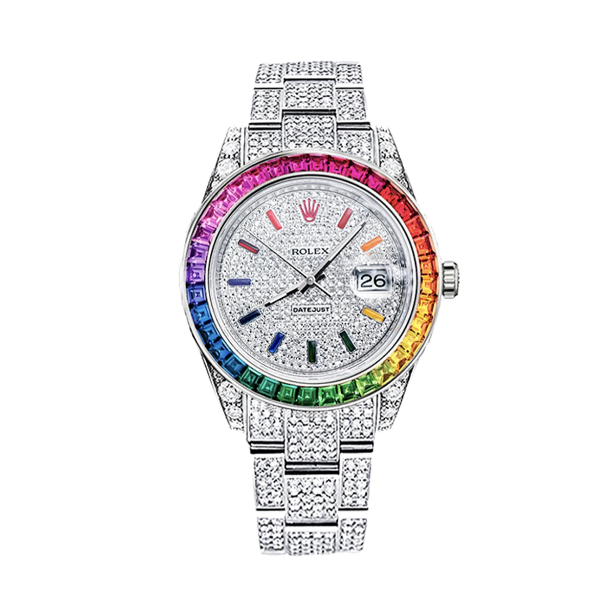 Купить элитные часы Rolex Datejust II Rainbow Pave Diamonds 126200: в наличии в Москве!