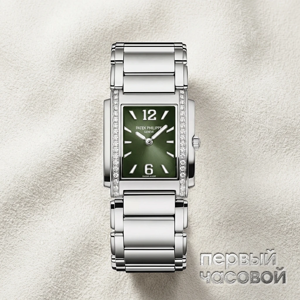 Купить элитные часы Patek Philippe Twenty-4 Sunburst Olive Green Dial 4910/1200A-011: в наличии в Москве!