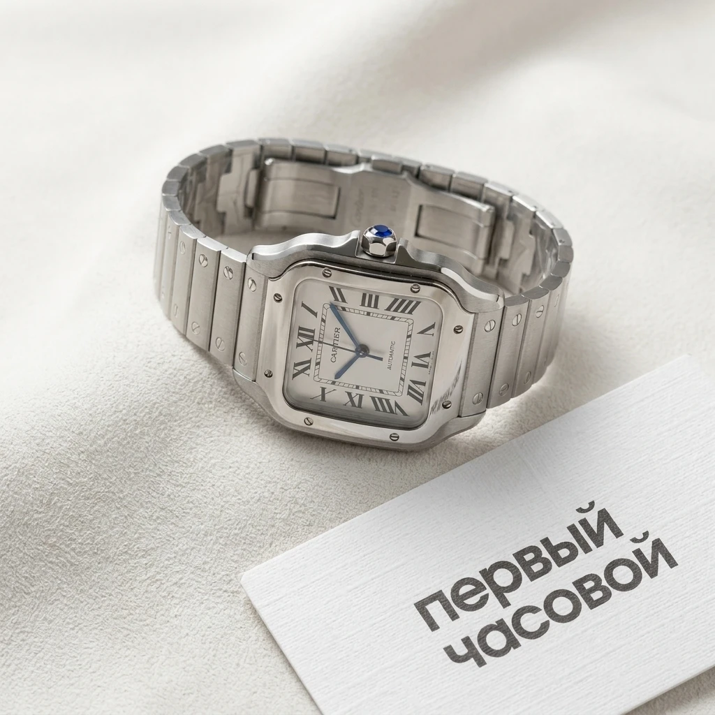 Купить элитные часы Cartier Santos De Cartier Large Model White Dial WSSA0018: в наличии в Москве!