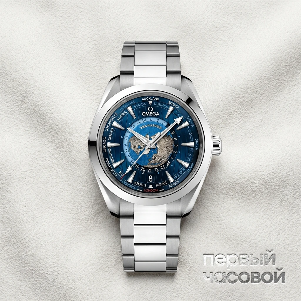 Omega Seamaster Seamaster Aqua Terra 150M Co‑Axial Master Chronometer Gmt Worldtimer 43 Mm 220.10.43.22.03.001