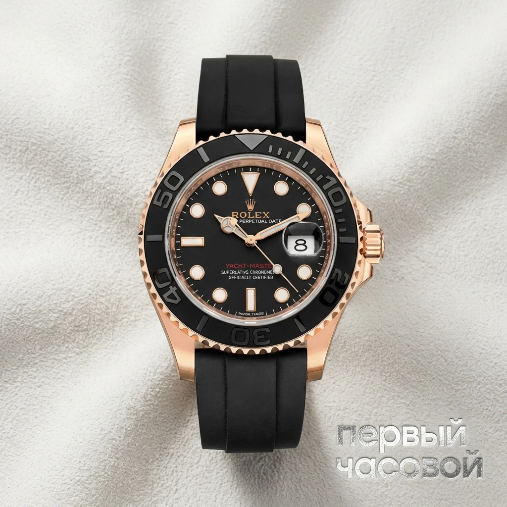 Купить элитные часы Rolex Yachtmaster 40Mm Rose Gold Oysterflex 116655: в наличии в Москве!