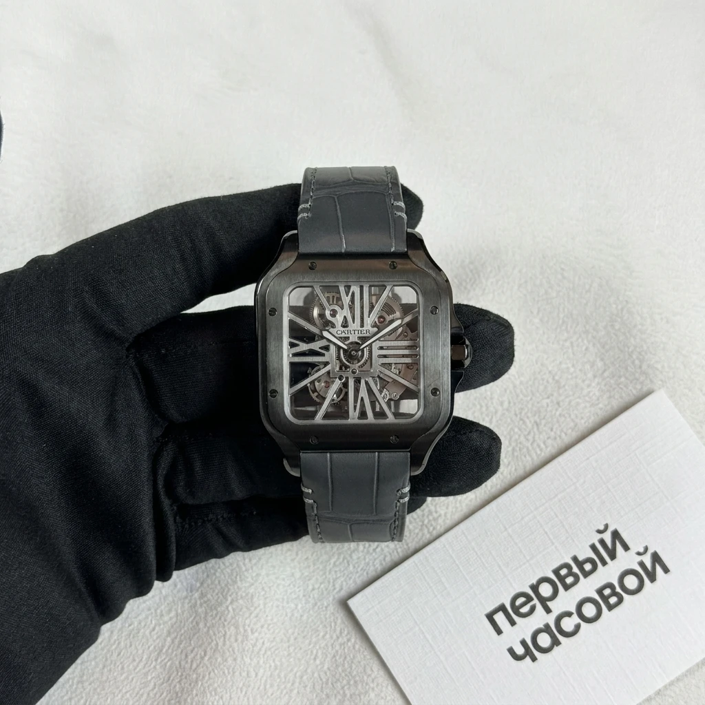 Купить элитные часы Cartier Santos De Cartier Skeleton WHSA0009: в наличии в Москве!