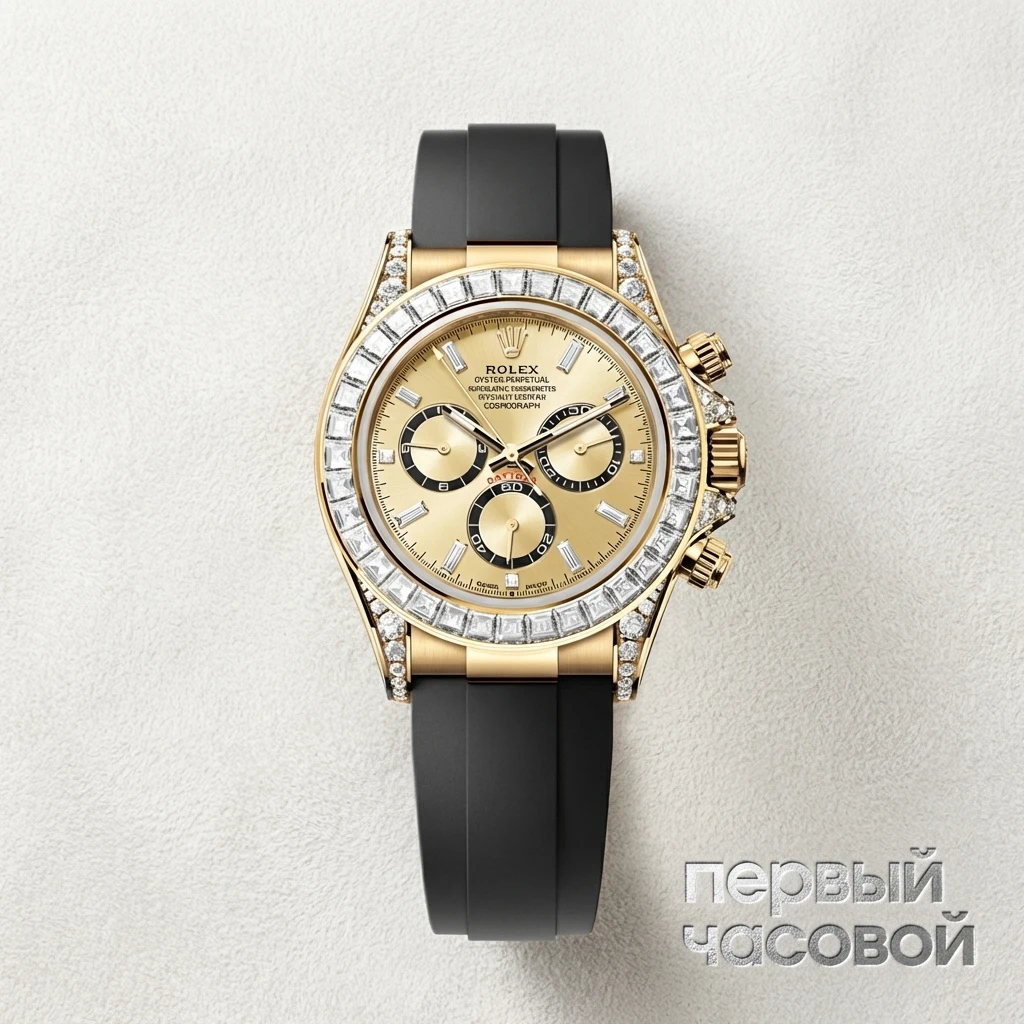 Купить элитные часы Rolex Cosmograph Daytona Yellow Gold Factory Diamonds Oysterflex 126538TBR: в наличии в Москве!